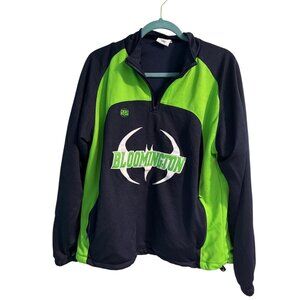 Bloomington Athletic Black & Green Pullover Jacket With Half-Zip & Side Pockets